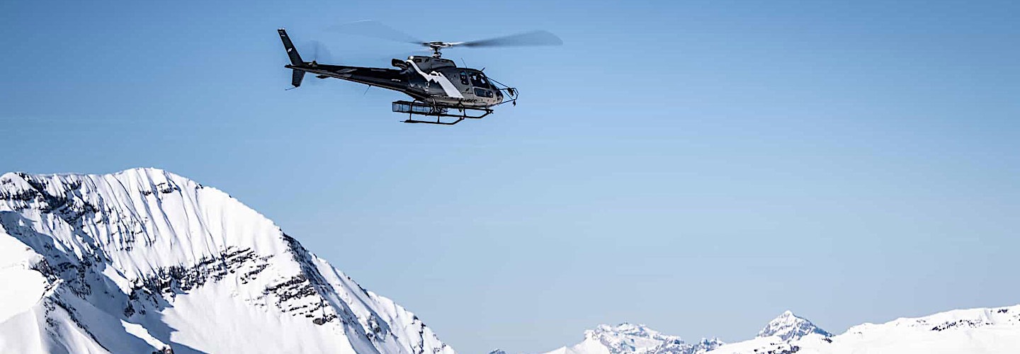 an overflight of Mont Blanc in the helicopter